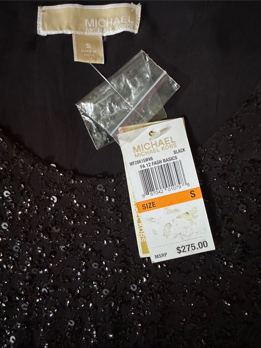 MICHAEL Michael Kors Black Sequin Short Sleeve Girls Dress - Picture 7 of 7